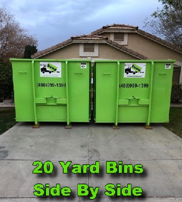 20 Yard Bins Side by Side in Giblert, AZ